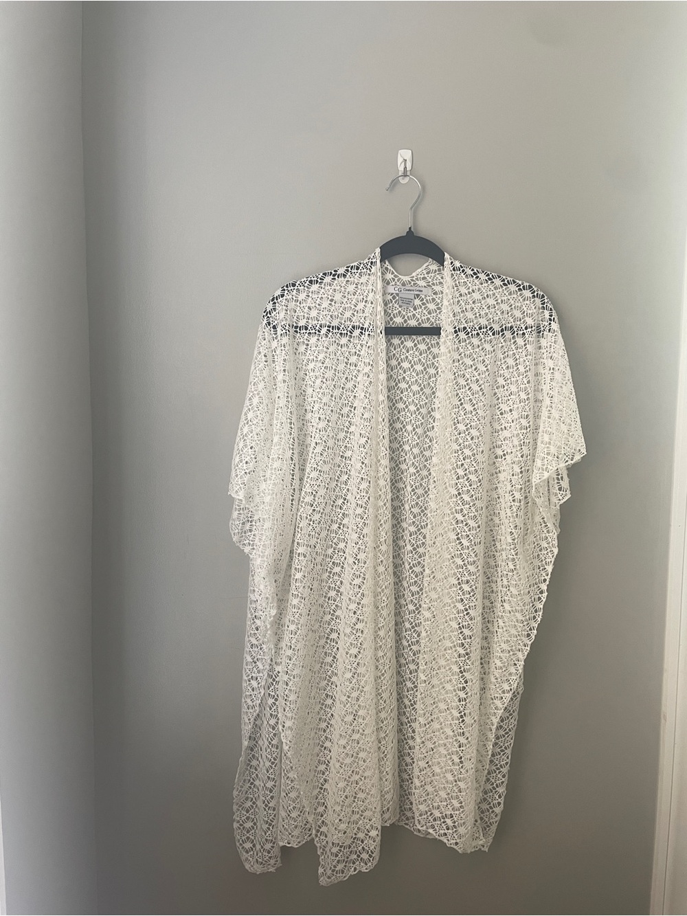 White Crochet Kimono Cover-Up